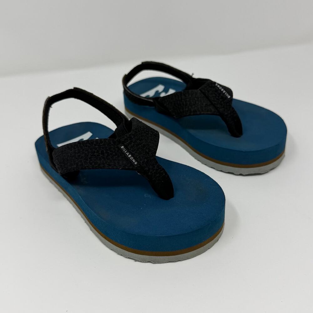 Billabong Toddler Blue Flip Flop Sandals Hook Loop Size 6